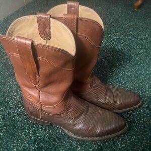 Mens Tecovas Boots 10.5 D-Genuine Vamp Lizard-Upper and Sole Handmade. Used-